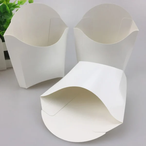 Paper Oil-Proof Packaging Box (50pcs) White French Fries Box / Fries Box / Snacks Box / Fried Chicken Box