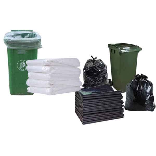 PLAIN / BLACK HD BAG 50"X60" Garbage Bag Jumbo Size / Industrial Bin Trash Bag