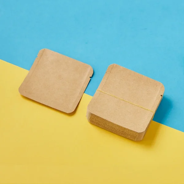 200Pcs 80x80mm cotton/kraft paper plain Tea Bag Open Top Heat Seal Food Packing Pouches